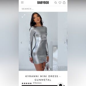 BNWT Babyboo Fashion Kyranni Mini Dress -Gunmetal Size Small